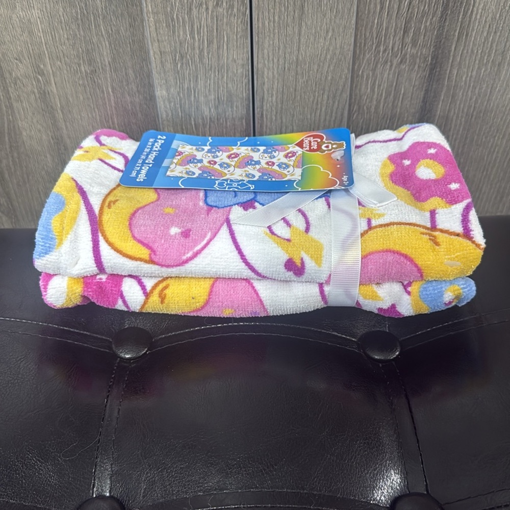 New Care Bears & Donuts White Grumpy Bear Cotton Hand Towels Pack Of 2 - Picture 7 of 9